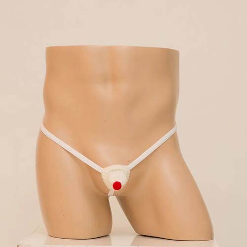 Sexy Mens Cock Christmas Hat Underwear Men T-back Panties