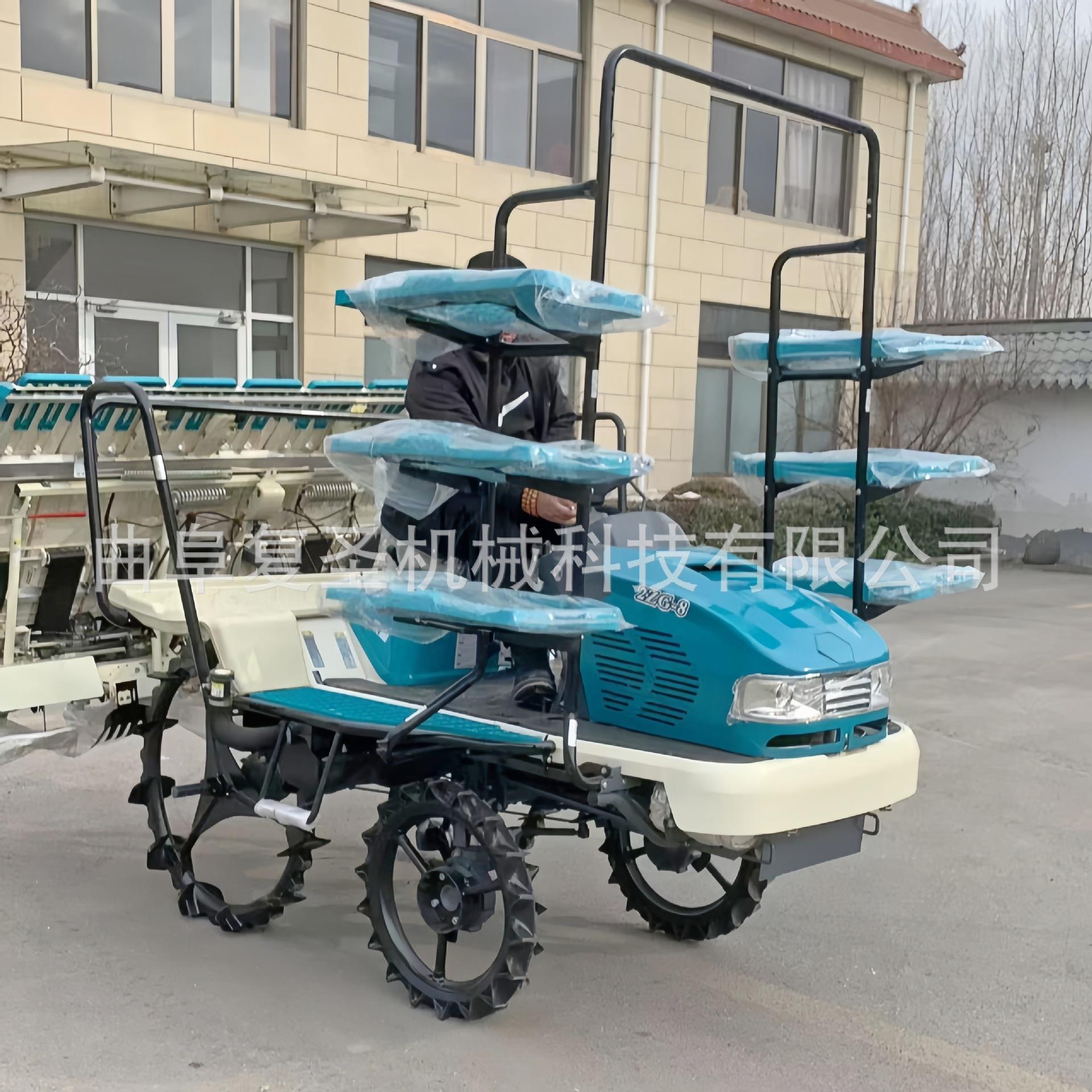 乘坐高速水稻插秧机6行8行自走式农用水稻秧苗精准种植机