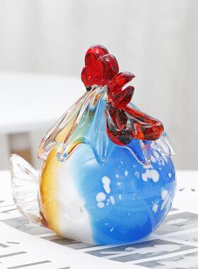 高档纯手工古法琉璃摆件大号咕咕鸡母鸡工艺品精品家居装饰摆件