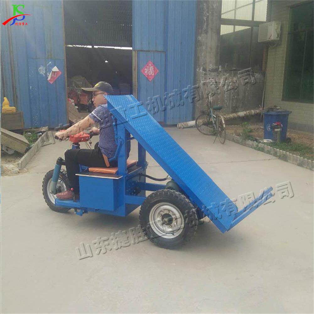 电动平板拉砖车 小型手摇自卸运输车 座驾式工地三轮背砖装卸车