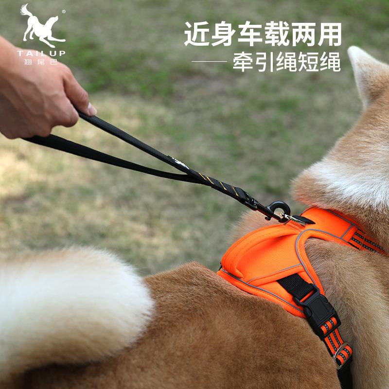 亚马逊直销宠物多功能车载尼龙牵引绳 散步外出遛狗牵拉带大型犬