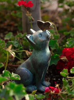 户外庭院花园布置装饰可爱猫咪摆件别墅阳台造景创意树脂动物雕塑