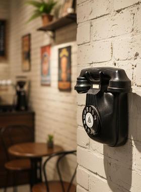 酒吧风格 家居装饰品 复古做旧工艺摆件 壁挂式电话机