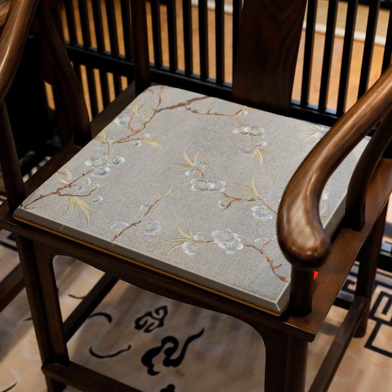 新中式红木沙发坐垫茶椅垫实木家具圈椅太师椅餐椅凳子座垫可拆洗