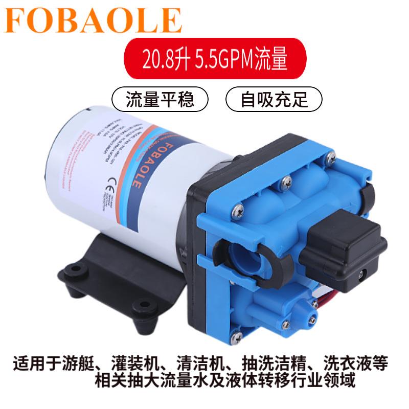 5.5GPM4款12V直流电动高压隔膜泵24V增压园林喷雾农业灌溉抽水泵