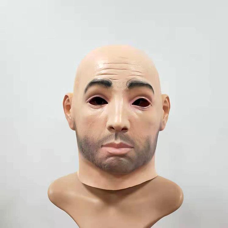 乳胶头套男 中年男子面具COSPLAY帅哥胶皮头套逼真 厂家直销