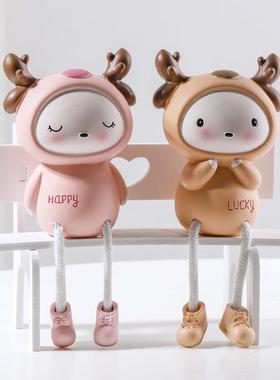 ins北欧客厅创意手工吊脚娃娃可爱家居摆件少女房间布置装饰品