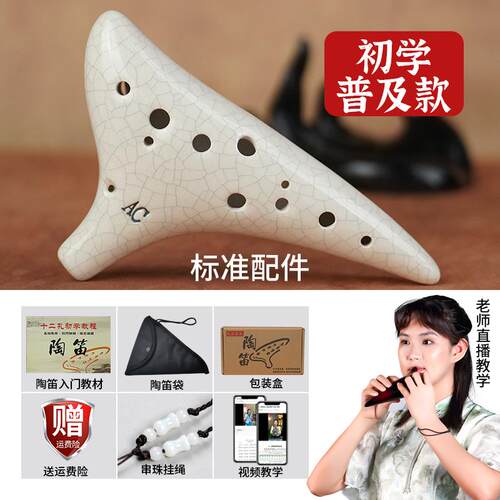 高档陶笛1树2脂孔初学者入十门中音C调二AC儿童学生成人专业6埙乐