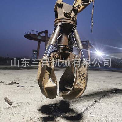 4-挖掘机液压梅花抓液压无线遥控莲花抓抓废铁木材垃圾抓子