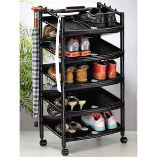 旋转鞋架简易多层可移动带轮子大容量塑料入户鞋柜家用门口省空间