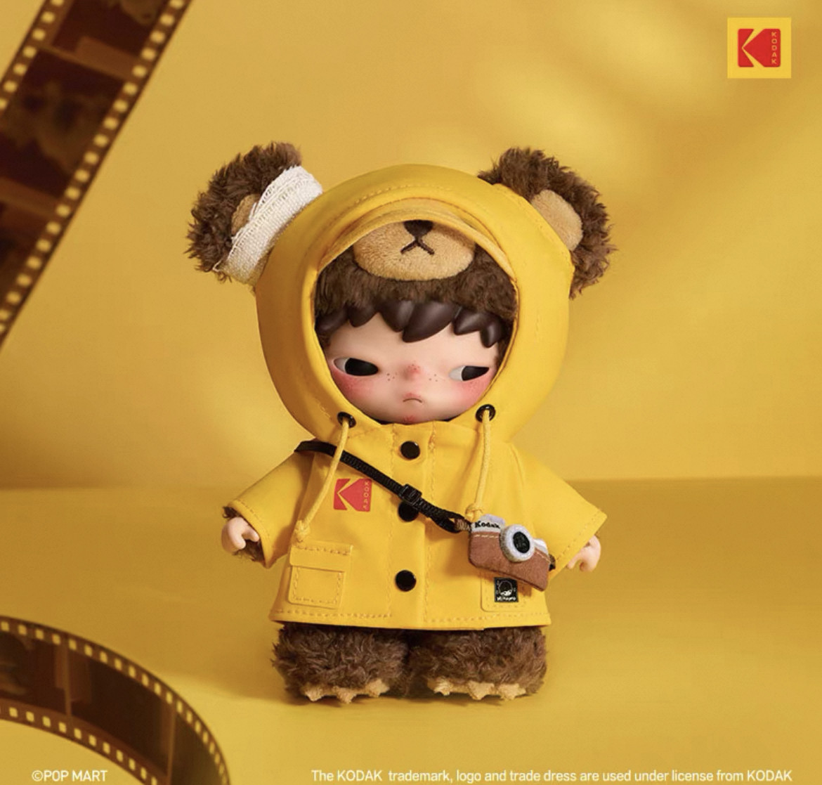 POPMART泡泡玛特小野Hirono × Kodak 咔哒柯达小野熊毛绒挂件图片