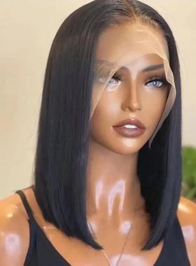 削发Bob 13*4 Lace Frontal Wigs Human Hair Wig bone straight