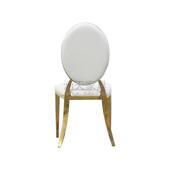 艺不叠装 会布议靠背椅金属皮椅电镀太子 餐椅锈钢餐椅家用酒店欧式