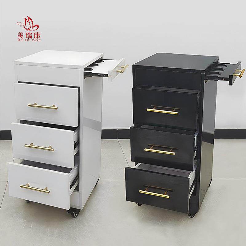 理发店工作柜简约红发廊理发店工具柜美发收纳储物柜子工具台推车