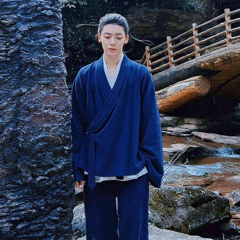 异人之下武当王也同款道袍麻汉服外套中国风太极服男士女款短袍