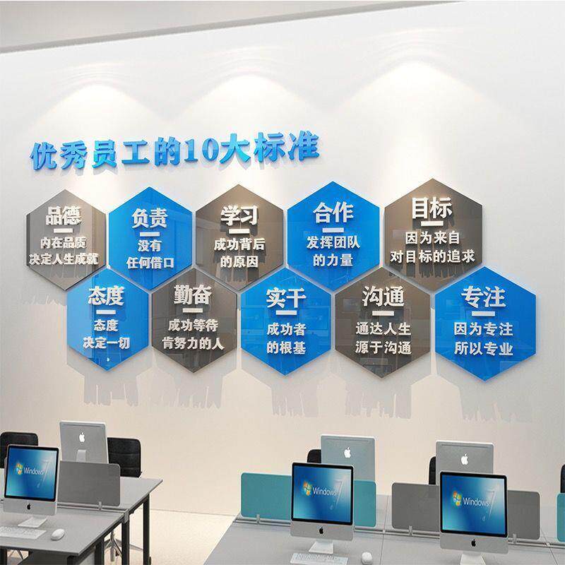 目员72613136工守心则标准文化墙贴公司团念队标理核价值观标语展