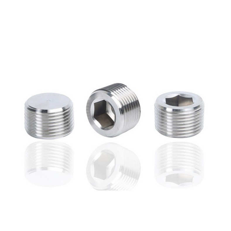 304不锈钢堵头英制美制内六角外丝堵头NPT管堵油塞螺塞法兰螺栓