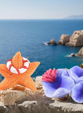 新款仿真珊瑚 水族箱鱼缸养鱼小摆件迷你礼品装饰八瓜鱼DIY摆件