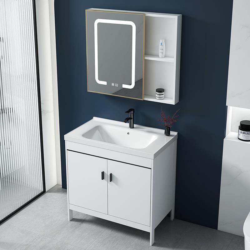 落地式洗手盆柜组合洗脸盆阳台一体化妆室洗漱台面池太空铝浴室柜