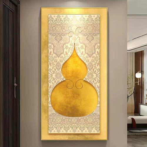 溥畔年 东南亚金葫芦入户玄关装饰画 画如意金福禄招财灯画 画寓