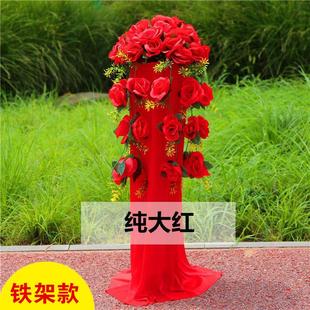 新款婚庆道具42头下垂路引花蓝拱门配套升降路引花柱婚礼装饰用品