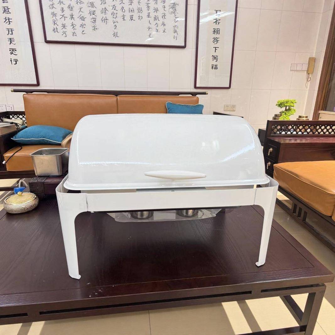 不锈钢液压翻盖家用电加热保温炉酒店长方形保温自助餐炉厂家