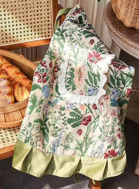 公主围裙ZGT女高厨颜值工家用房做饭挂脖围裙网红花卉丝边作服罩