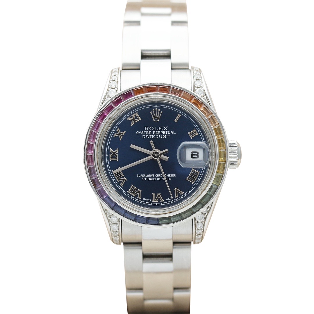 正品[9.8新]劳力士女装日志型后镶钻自动机械女表179160