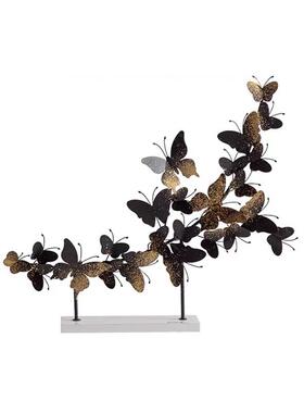 铁艺金属工艺品桌面摆件美式复古做旧蝴蝶造型装饰品婚庆背景摆设