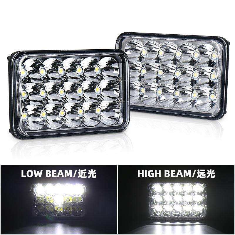 厂家直销5寸LED方灯45W远近光一体4X6 5X6卡车越野车改装前大灯