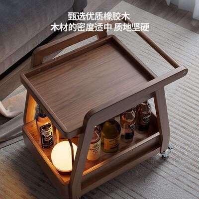 实几木移茶几小储物柜沙发边带轮沙发侧边柜边桌WOC床头动柜客厅