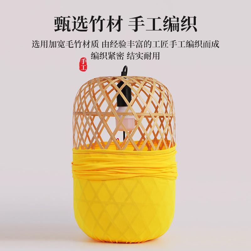手工竹编灯笼挂饰广告印字饭店日式餐厅火锅店中式竹子吊灯红灯笼