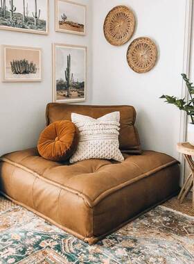 意式豆腐块懒人沙发榻榻米单人双人三人组合沙发客厅卧室方块沙发