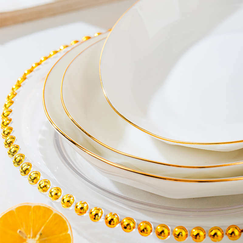 碗陶瓷r轻下骨瓷新款套装餐具景德镇奢釉2024彩家用^套装乔迁碗碟