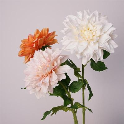 彷真花手感保湿大丽菊假花婚庆装饰摆件客厅餐桌摆放绢布花艺插花