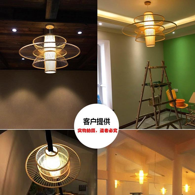 中灯式竹艺灯罩田园餐厅饭店吊灯意个性阳台灯笼655复宫古创灯藤