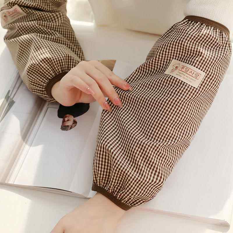 时尚经典格子袖套男女套筒宽松防脏耐磨成人秋冬家务清洁防污袖筒