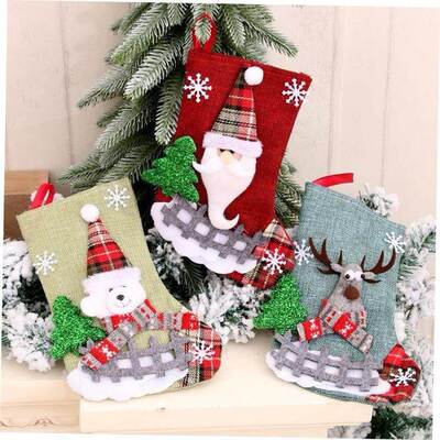 Santa Claus Christmas Decorations Socks Christmas Gift Bag