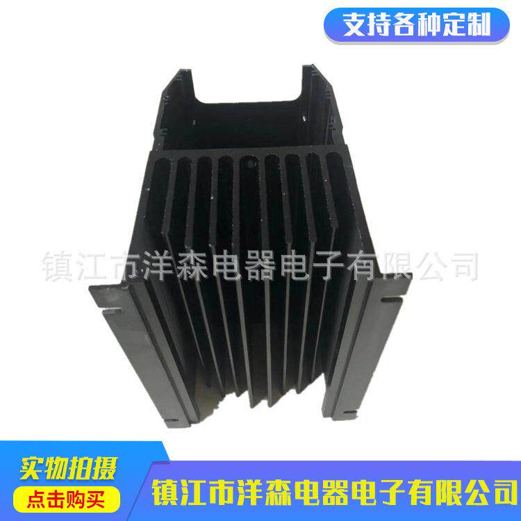 铝型材散热器加 工控制器散热器铝制电子散热器黑色外壳散热器