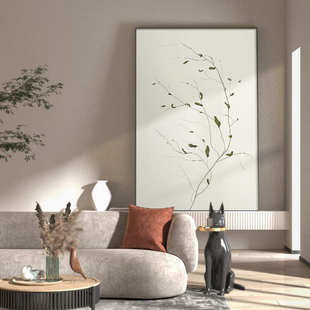 绿植装饰画客厅落地画北欧原木风玄关挂画治愈系沙发背景墙装饰画