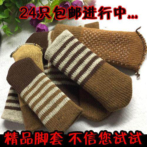 加厚米白色毛绒椅脚保护套 静音防滑餐椅脚套