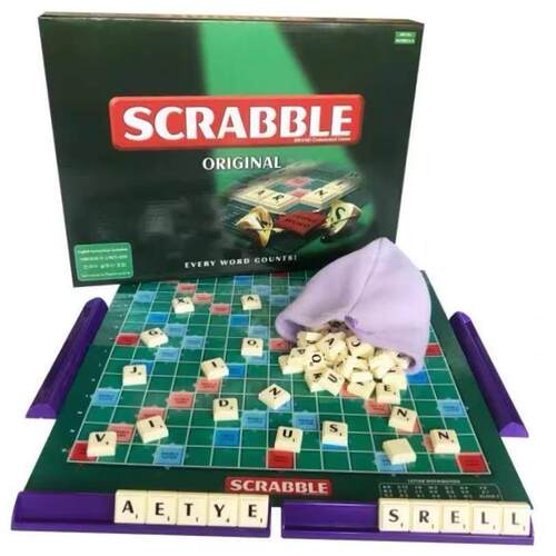 Scrabble Board Puzzles Game Jigsaw-Words Spelling-Table Kids