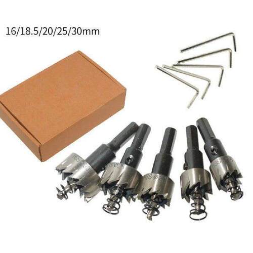 5pcs/box Holesaw Cutter HSS Hole Drill Bit For Metal Iron
