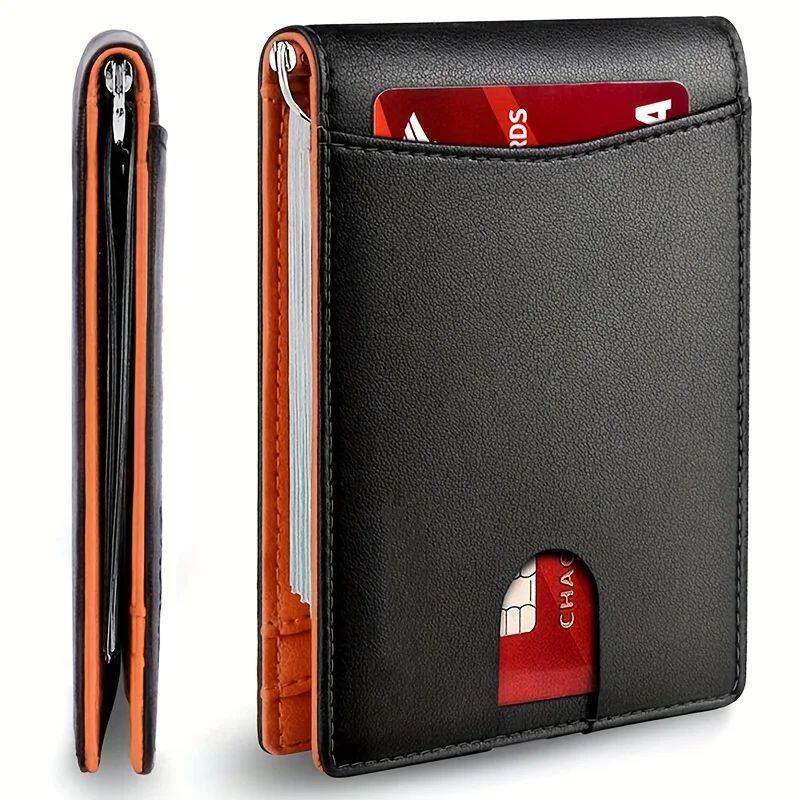 PU Leather Slim Smart Wallet for Men with Money Credit Card