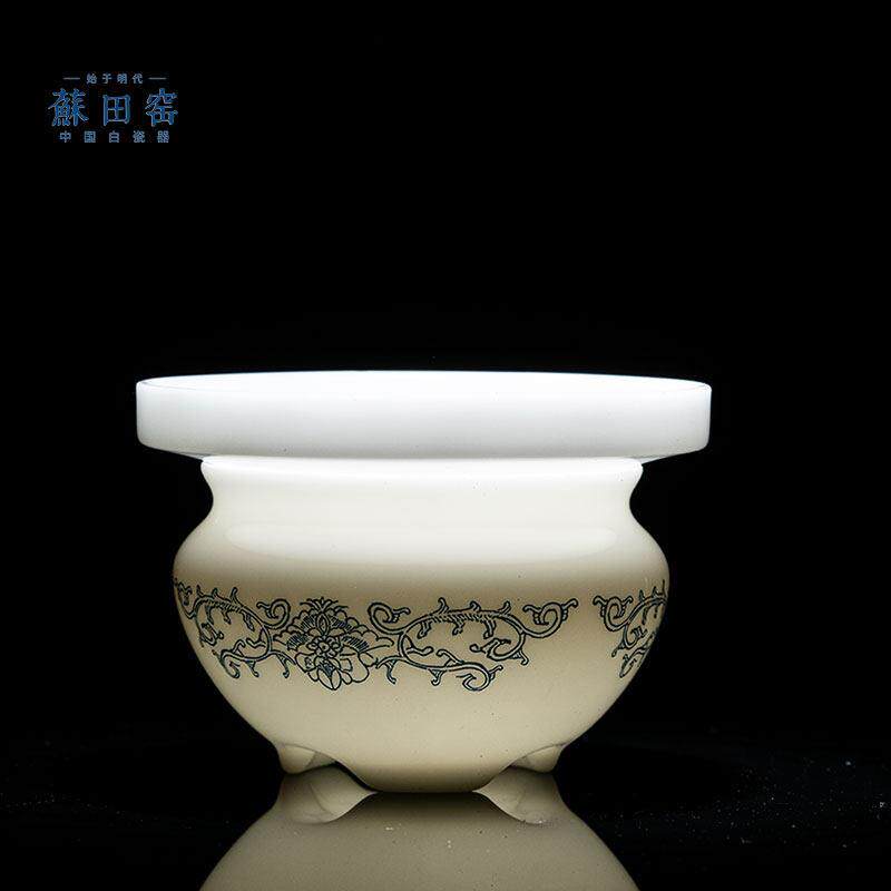 冰种玉瓷茶漏组德化中国白全瓷细密过滤三足炉高端功夫茶具零配件