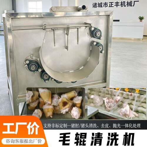 全自动毛辊清洗机猪肘猪脸清洗抛光机食品厂肉类处理设备厂家