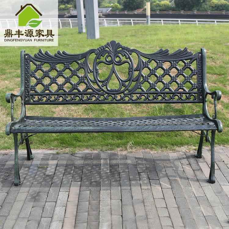 公园广场室外铸铁长椅休息座椅椅公共简约休闲铸铁排椅联排