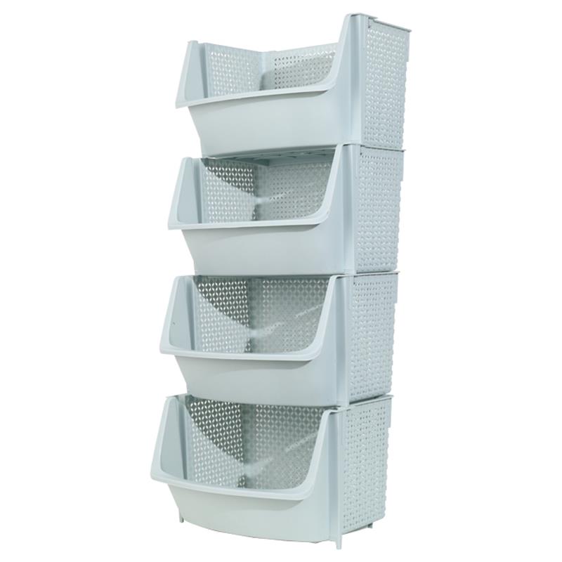 菜篮子置物架厨房放蔬菜收纳架塑料收纳筐家用果蔬水果台面置物颜