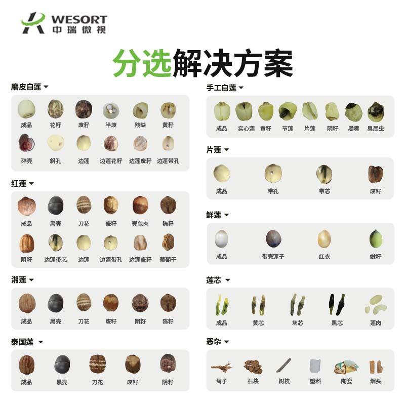 精莲子色选机四视镜AI智能湘莲白莲分高选机小家用红药材色选莲精