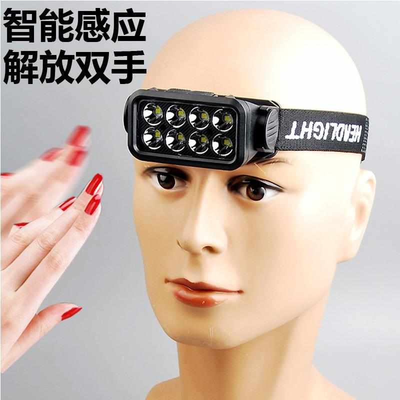 头灯强光超亮充电头戴式感应户外照明夜钓露营家用led夜晚作业灯